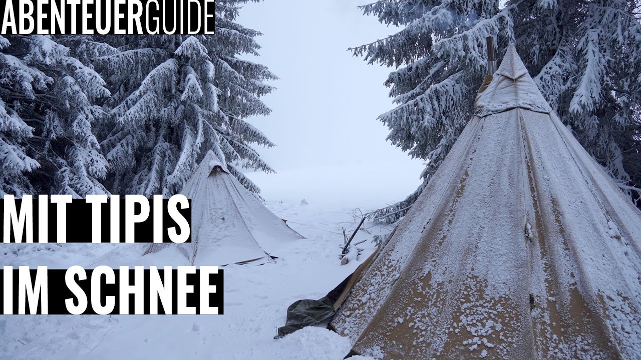 Perfektes Wochenende: Wintercampen mit Tipis und Zeltofen im Tiefschnee