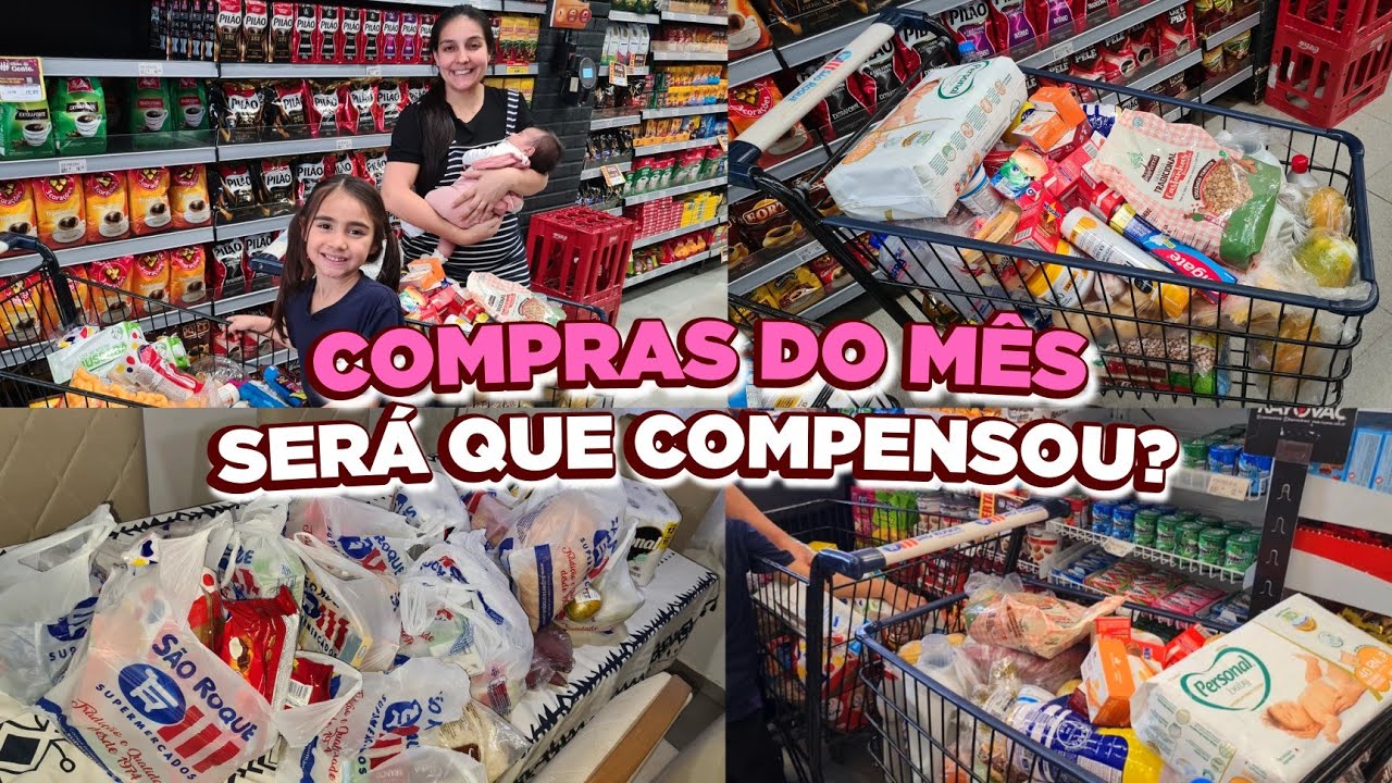 COMPRAS DO MÊS DE JULHO NO SUPERMERCADO PARA 6 PESSOAS | Será que compensou?