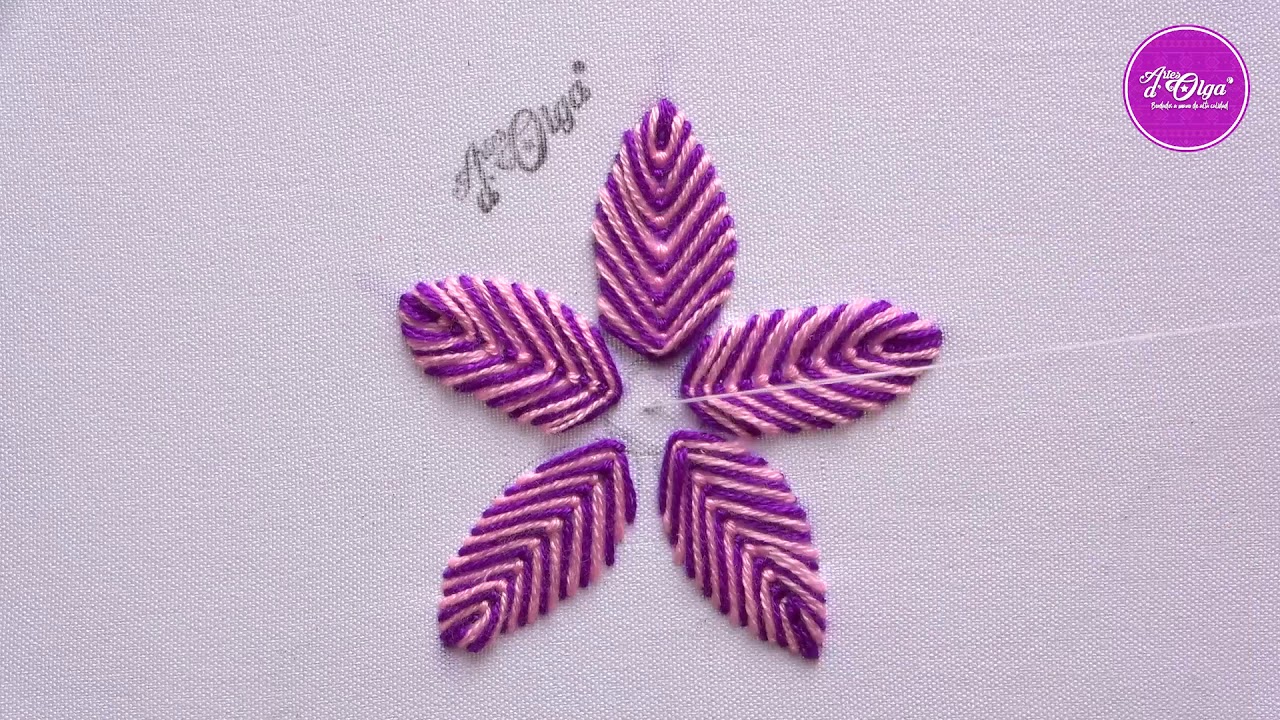 Как вышить двойной цвет фантазийного цветка