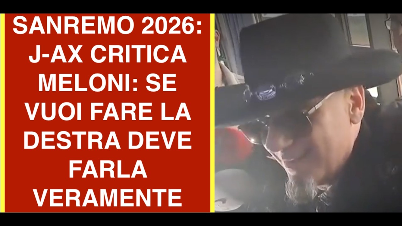 SANREMO 2026: J-AX CRITICA MELONI: SE VUOI FARE LA DESTRA DEVE FARLA VERAMENTE
