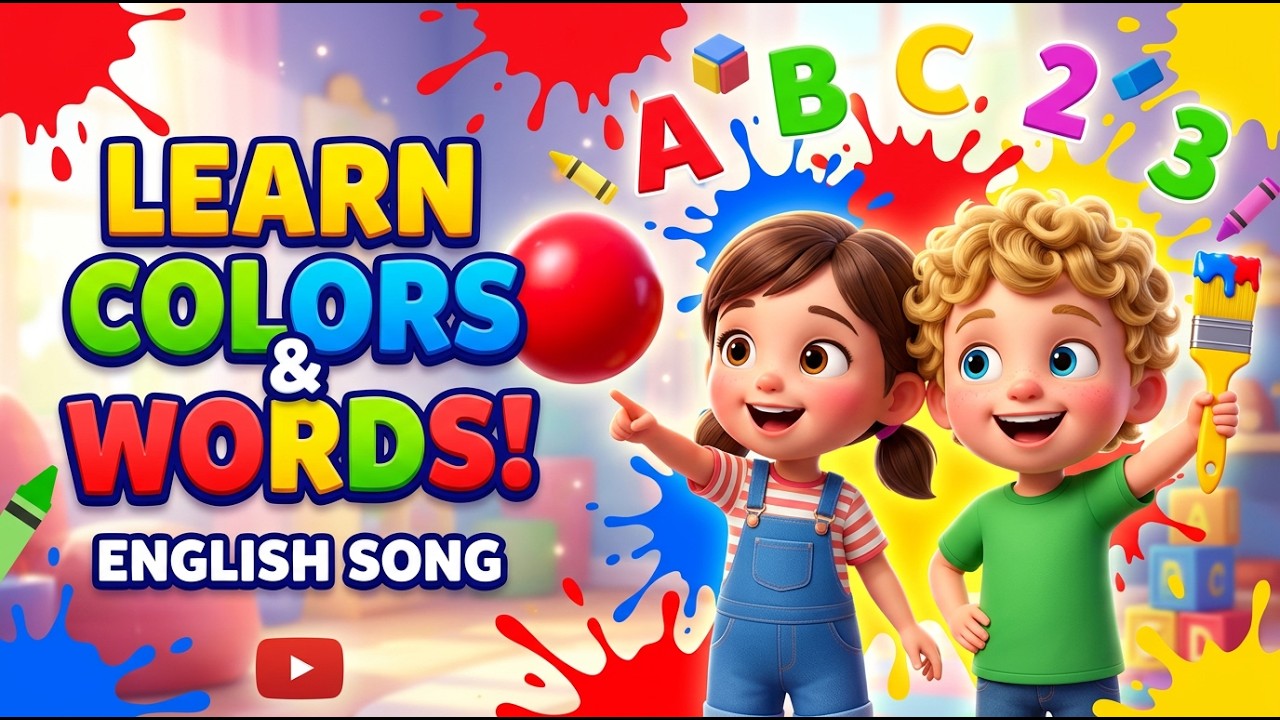 Learn English Colors Song for Kids | Red, Blue, Yellow | ESL Color Vocabulary
