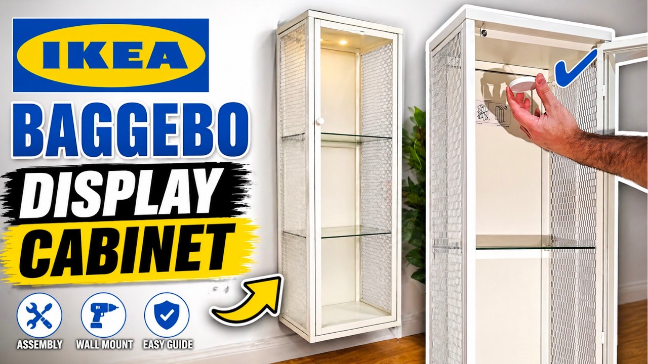 IKEA BAGGEBO Display Cabinet Assembly and Installing on the Wall