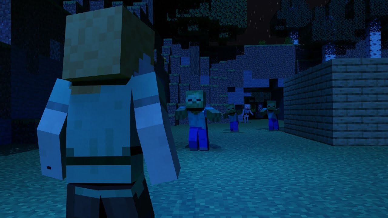 Alex and Steve first night (Minecraft animation)