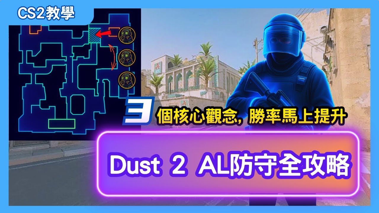 【CS2】Dust2 防守全攻略：A Long 最強站位與道具應用！