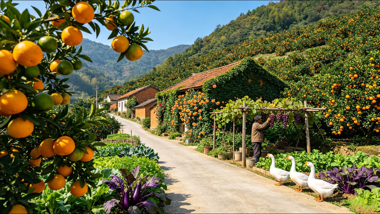 No Visitors Know This Hidden Orange Village, Pure Authentic Chinese Rural Farm Life 4K HDR