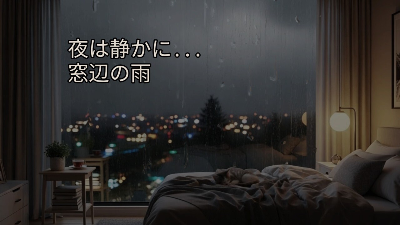 【睡眠用】都会の夜、窓辺の雨音で眠る 🌧 #夜の雨 #眠る前 #リラックス