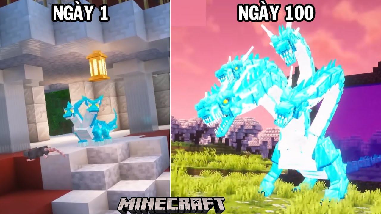 100 ng&agrave;y Rồng 5 đầu Hydra Kim Cương b&aacute;o th&ugrave; | GHTG Minecraft