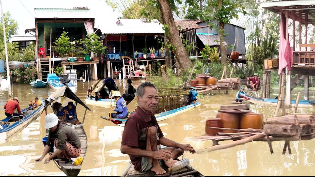Hồi hộp: Campuchia giữa mùa nước nổi gặp Xóm Việt Kiều Chạy lũ săn bắt cá đồng mưu sinh 2025