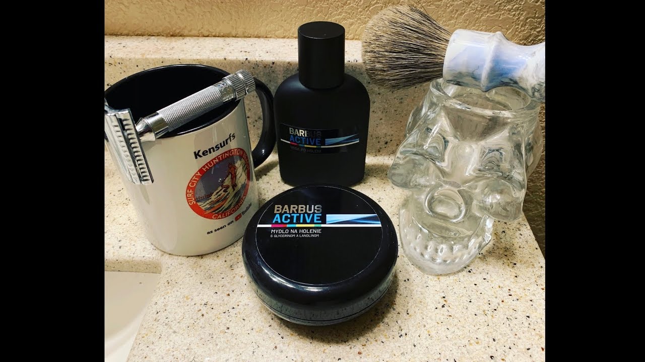 Barbus Active Soap & Aftershave, DSCosmetic Boar/Badger Blended Brush.
