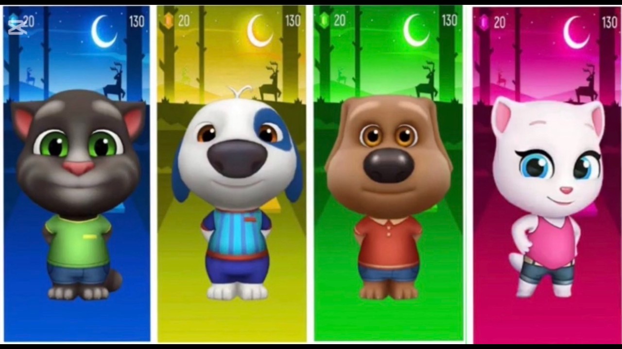 Talking Tom vs Angela vs Ben vs Hank – Tiles Hop Coffin Dance Challenge! 😱🎵 #tileshop #gameplay