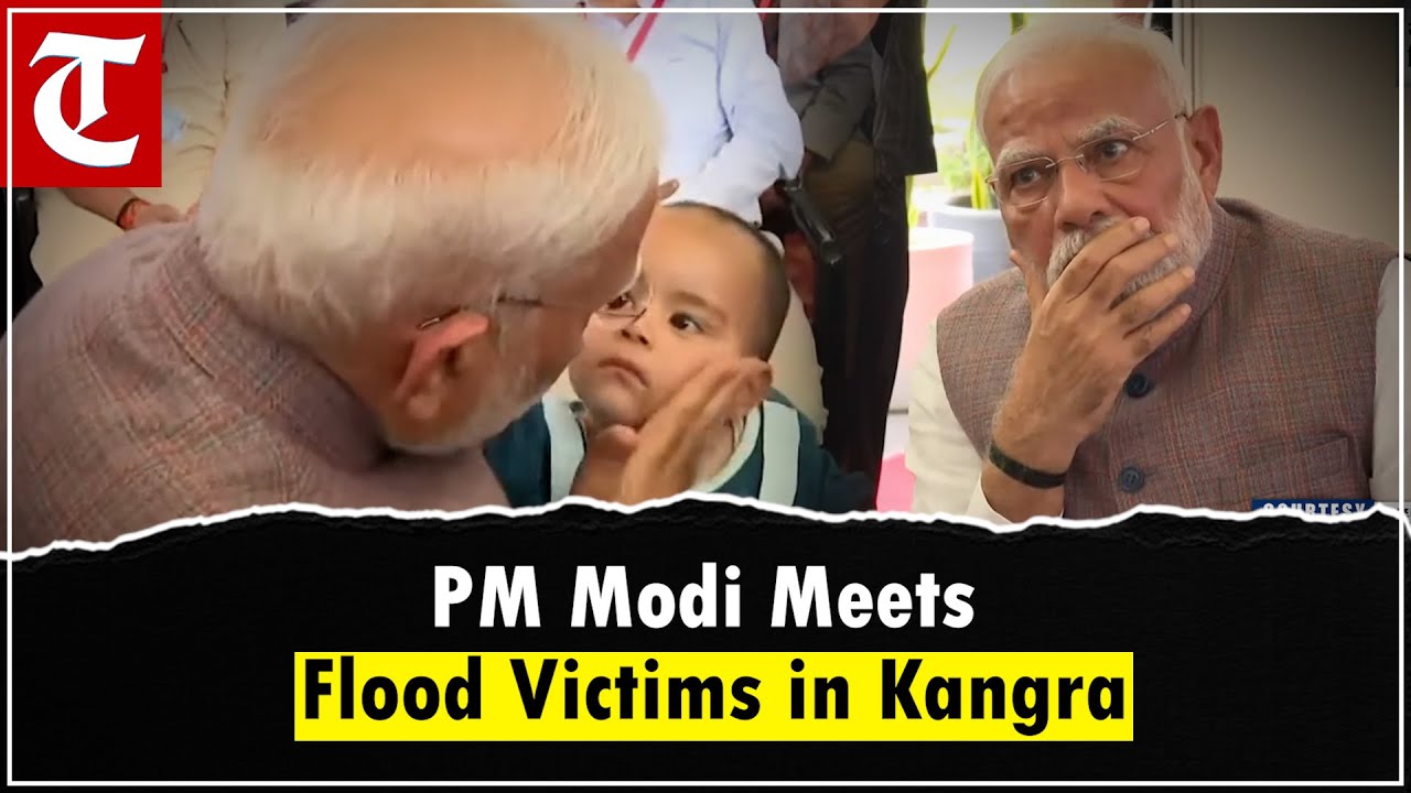 PM Modi Meets Flood Victims & Reviews Relief with NDRF, SDRF, Aapda Mitra in Kangra, Himachal