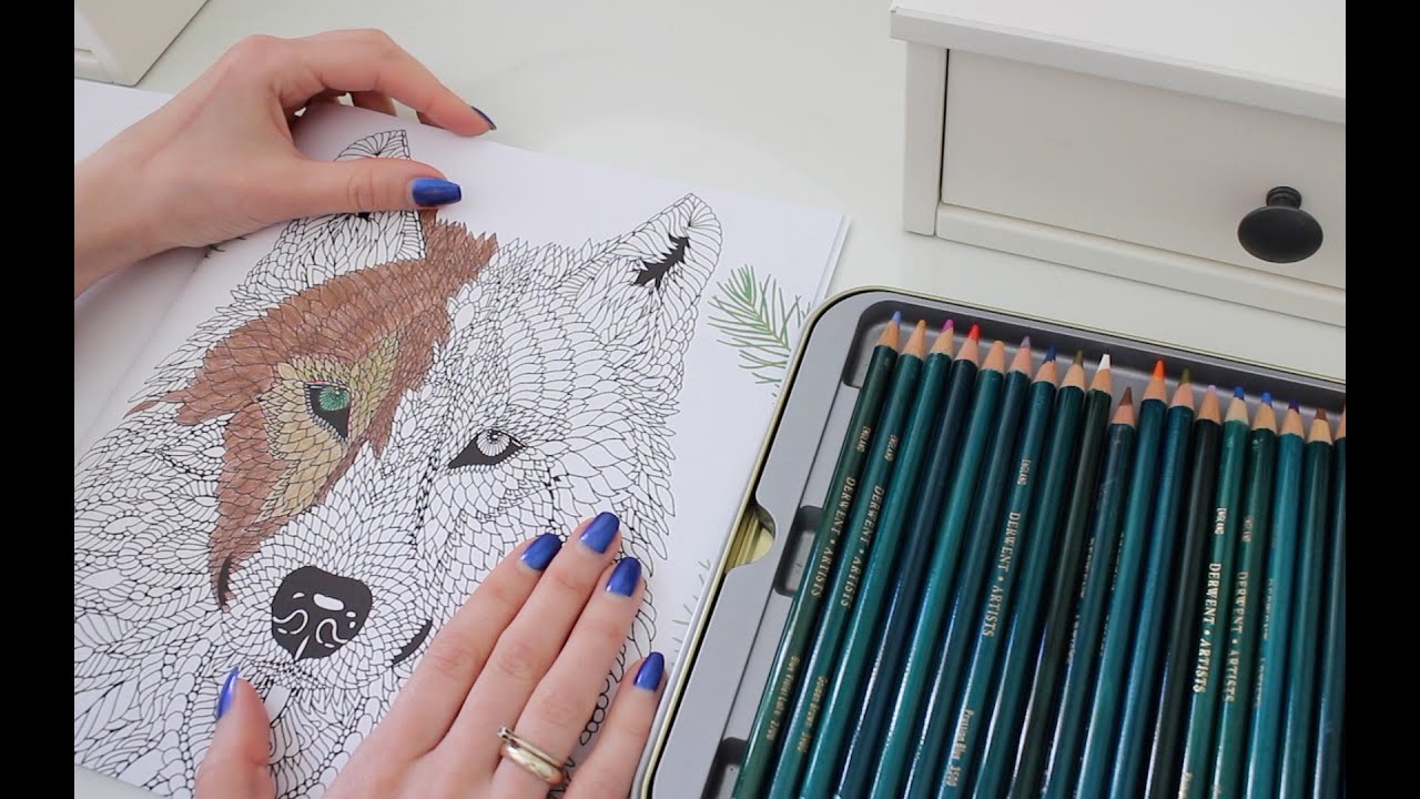 ASMR Whisper Coloring & Page Turning Relaxation | Wolf Session 1