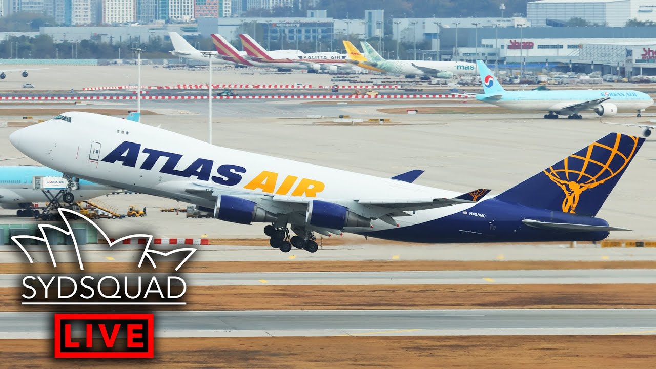 🔵[4K] MORE Boeing 747 ACTION in Seoul INCHEON Airport - SydSquad Live!🔵