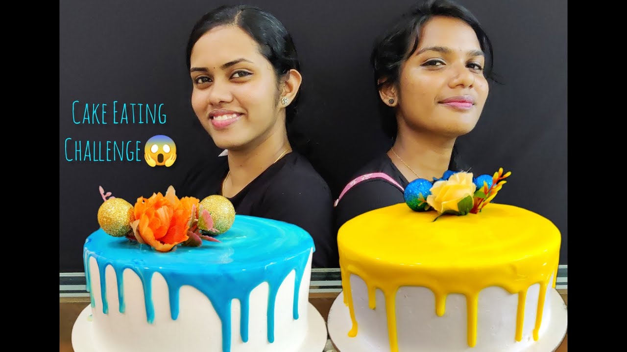 CAKE EATING CHALLENGE 🤤🎂 WATCH TILL END😂  Ft. Peeli cakes KERALA MUKBANG CHALLENGE