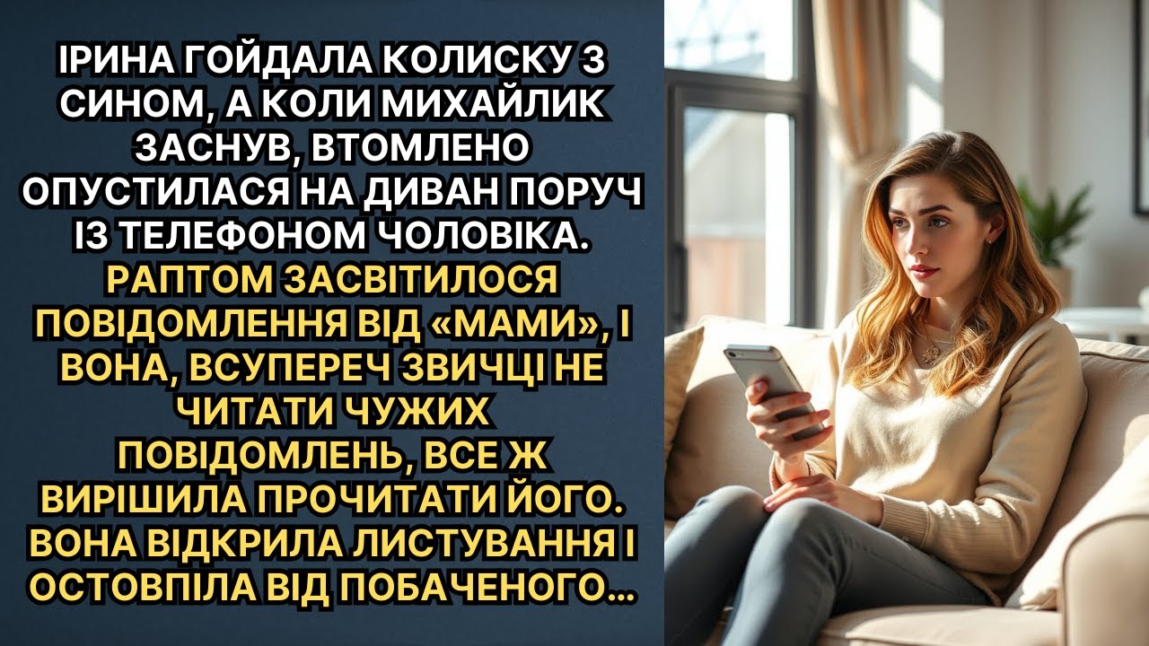 Ірина випадково помітила на телефоні чоловіка листування з його матір'ю і остовпіла від побаченого…