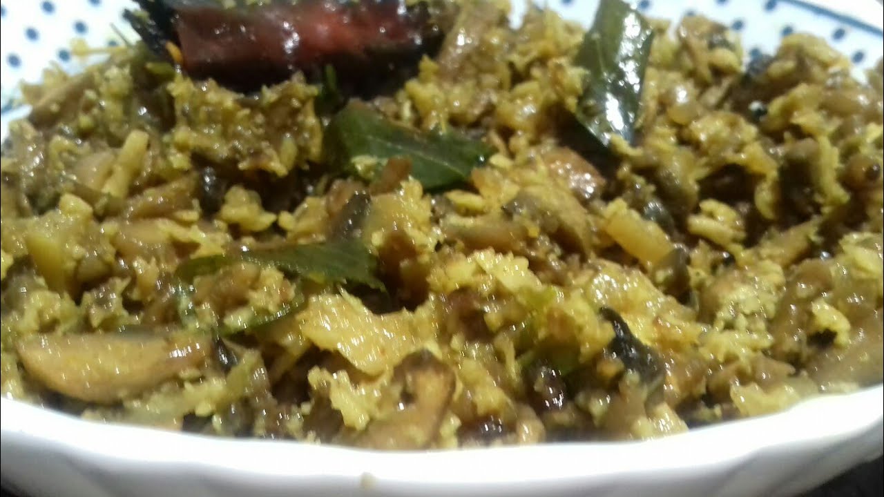 കൂൺ തോരൻ .mushroom thoran kerala style(koon thoran)