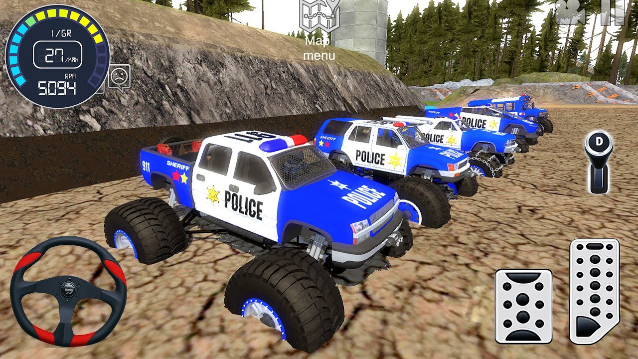 Juegos De Carros - Police Monster Truck Impossible Stunts #4 - Car Extreme Racing Android Gameplay