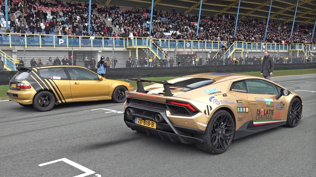 Lamborghini Huracan Performante vs  1040HP Honda Civic EG B18 Turbo 4x4