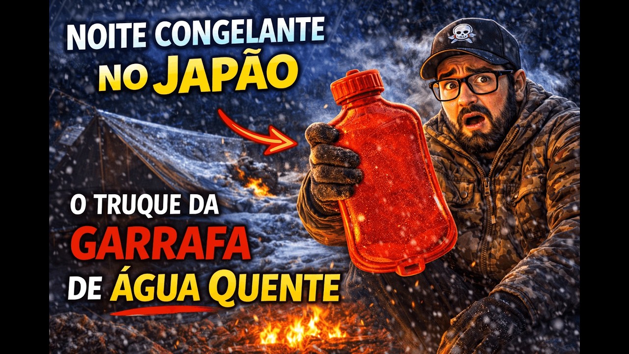 🔥 Noite Congelante no Japão: O Truque da Garrafa de Água Quente que Salvou Meu Acampamento !