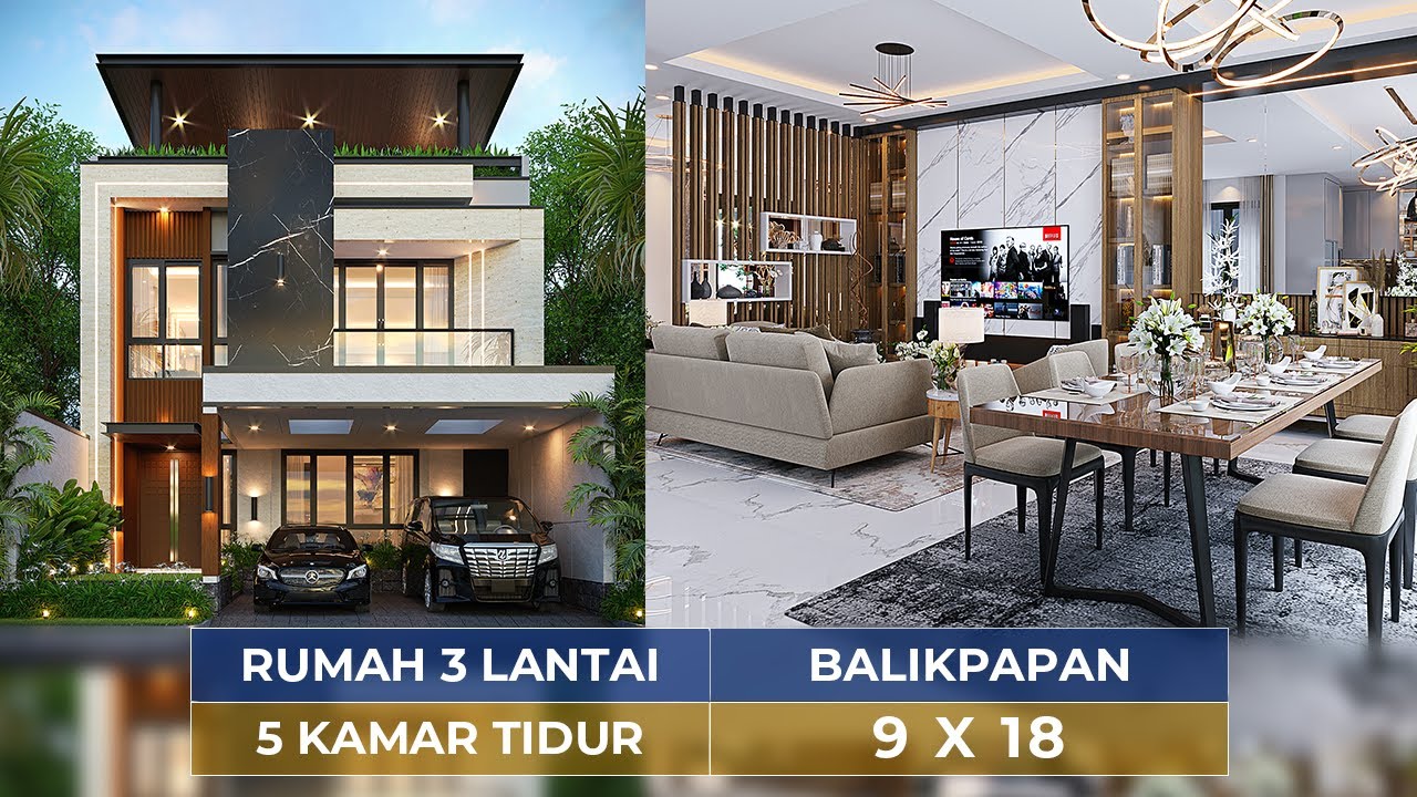 DESAIN RUMAH MODERN DENGAN SUASANA TROPIS YANG MEMILIKI 5 KAMAR TIDUR DI BALIKPAPAN! - JASA ARSITEK