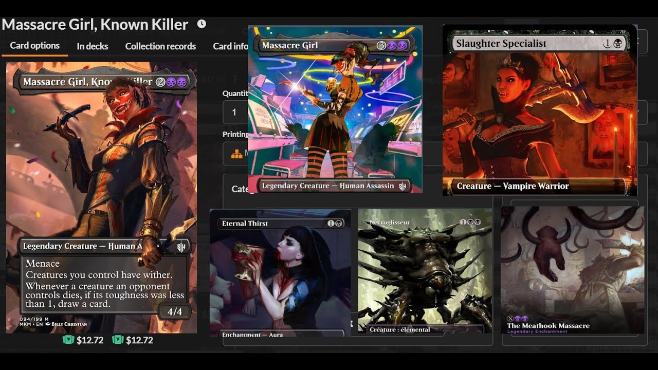 Massacre Girl, Known Killer Deck Tech | Kill Bill  Vol. -1/-1 Inspired EDH Deck Tech