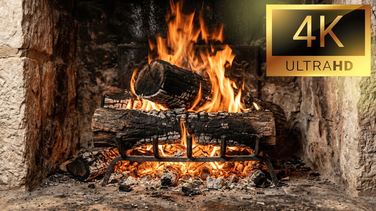 Cozy Fireplace | Lofi Chill & Relaxation Background 4k  SUPER QUALITY