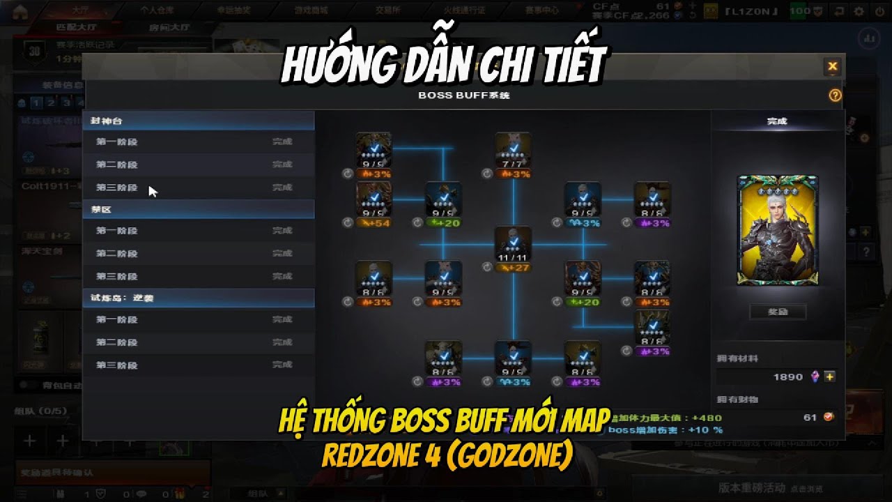 Hướng dẫn chi tiết về hệ thống BOSS BUFF (Stage) mới của map Redzone 4 (Godzone)