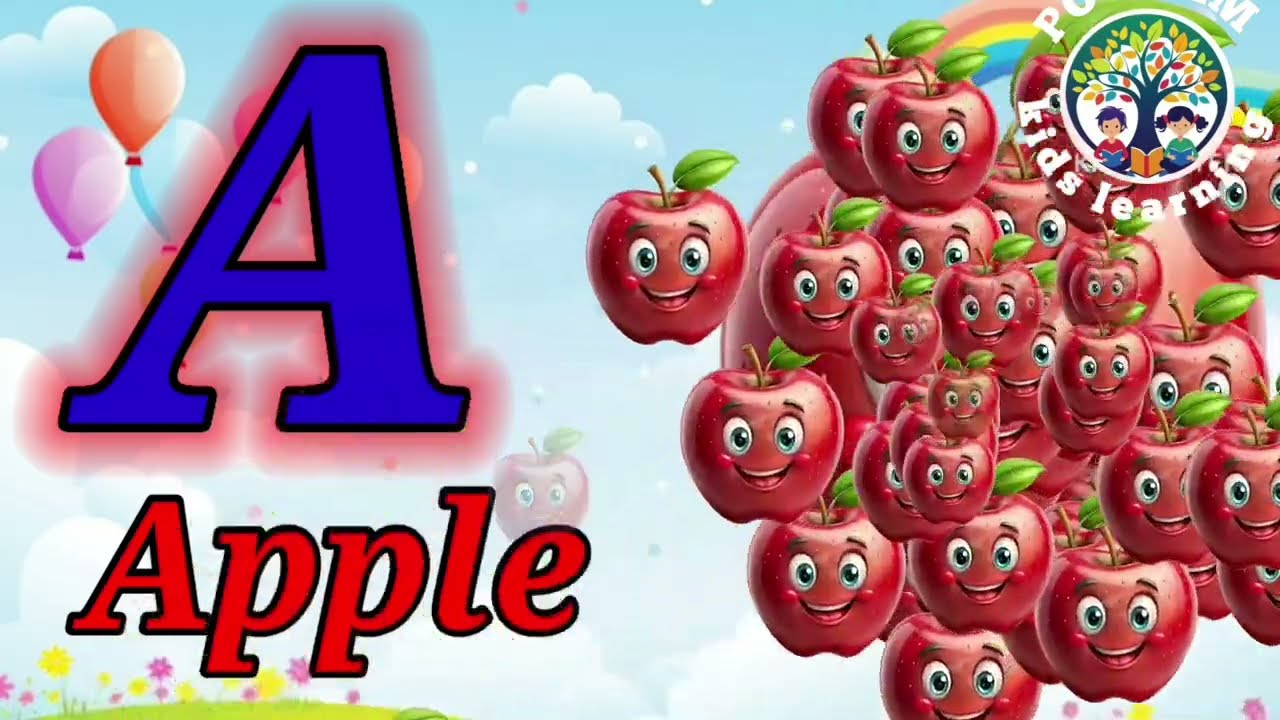 A for Apple 🍎 | ABCD Song for Kids | A for Apple B for Ball C for Cat D for Dog | Nursery Rhymes | 