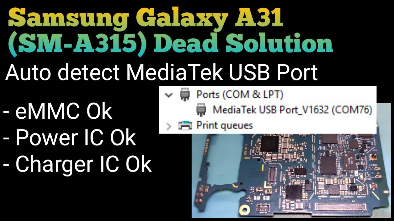 Samsung Galaxy A31 Auto Mediatek USB Port Mode 
