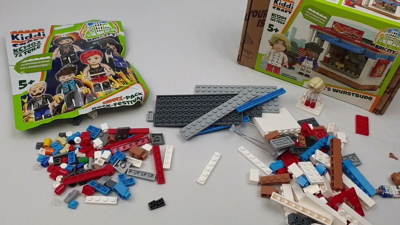 S22 SetS3 Kiddicraft Special KC1204 Uschis Wurstbude & KC1402 KIDDIZ Figuren Pack Rock Festival