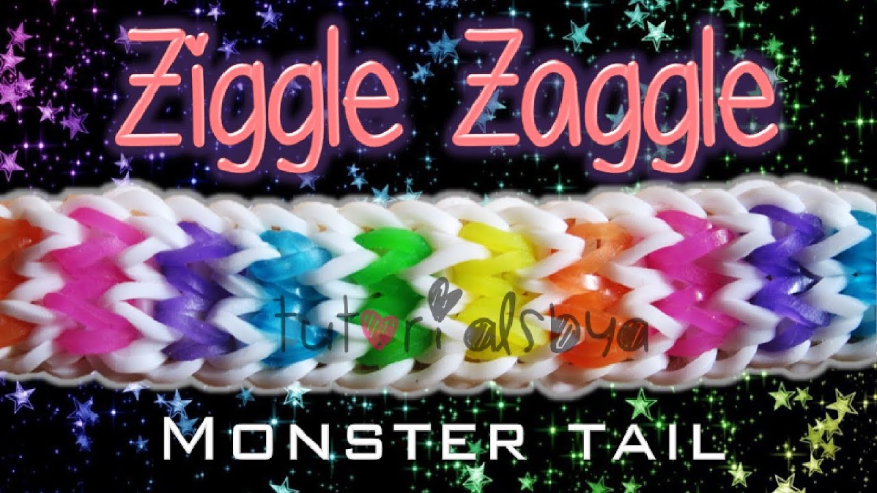 НОВЫЙ Ziggle Zaggle MONSTER TAIL: руководство по плетению браслета Rainbow Loom