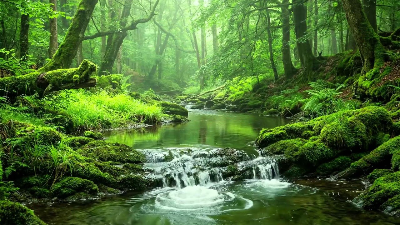 Relaxing in the Forest, Soothing Stream and Birds Singing, Peaceful Nature Sounds for Sleep