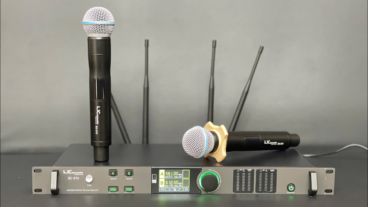 Bộ Micro Lxacoustic BS870 Cao Cấp Nhất 2026 Chuyên Nghiệp Với Chế Độ Chống Hú , Chỉnh EQ Theo Giọng