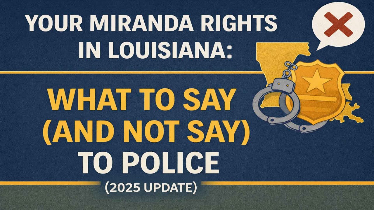 Your Miranda Rights in Louisiana What to Say and NOT Say to Police