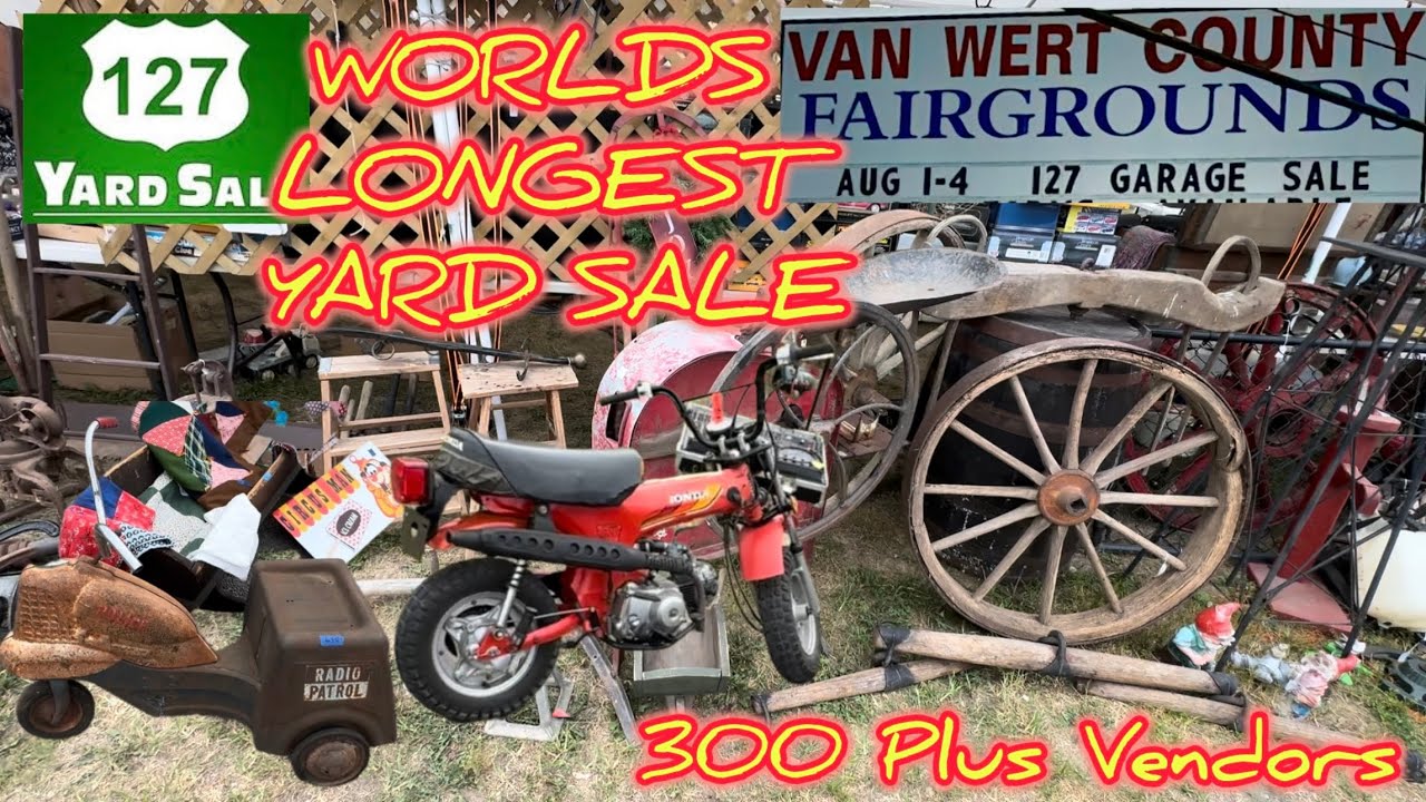 127 YARD SALE MEGA STOP 300+ Vendors at Van Wert Fairgrounds check the vendor’s treasures