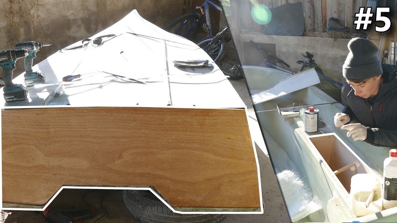 On pose LE TABLEAU ARRIERE et LES CAISSONS | Restauration Bateau #5