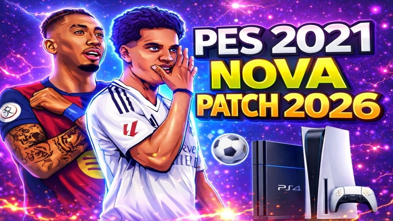 PES 2021 ATUALIZADO 2026 NO PS4! PATCH COMPLETO COM TIMES E UNIFORMES NOVOS