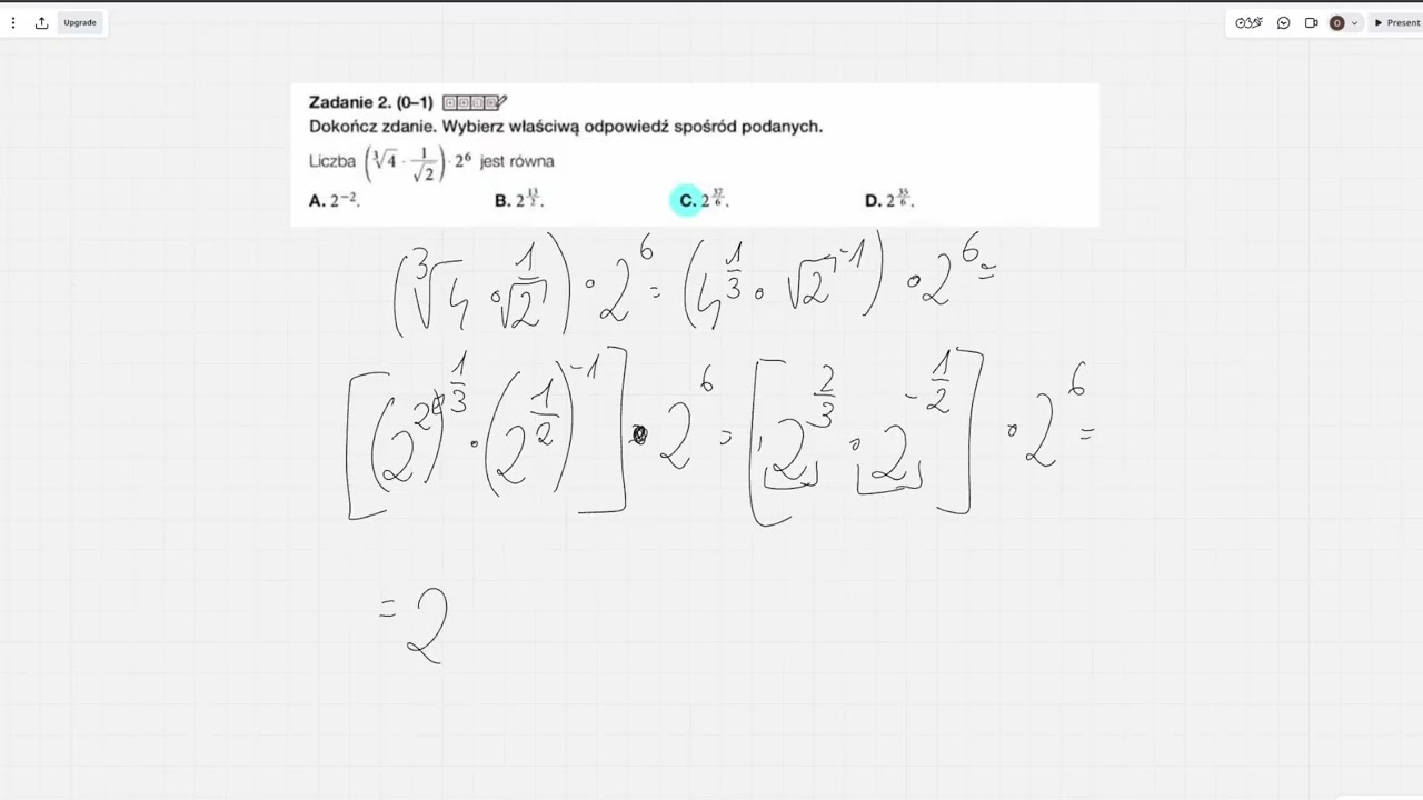 Zadanie 2 - Matura Próbna Matematyka NOWA ERA 2026 | Rozwiązanie