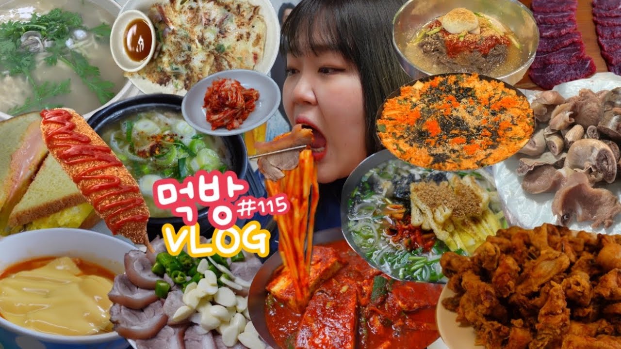 [먹방브이로그] 새벽 4시 국밥에 소주한잔 ʅ(ꈍᴗꈍ*)ʅ♪( 대전여행 떡반 두부두루치기 수육 순대골목 토종치킨 주먹구이 파전 칼국수 소국밥 내장탕 육사시미 성심당 계란토스트 )