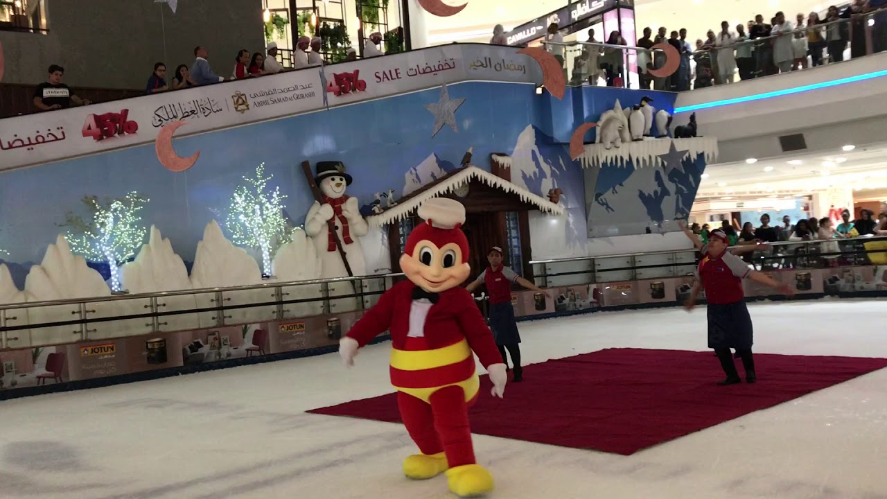 Jollibee dances in Al Ain Mall Ice Rink