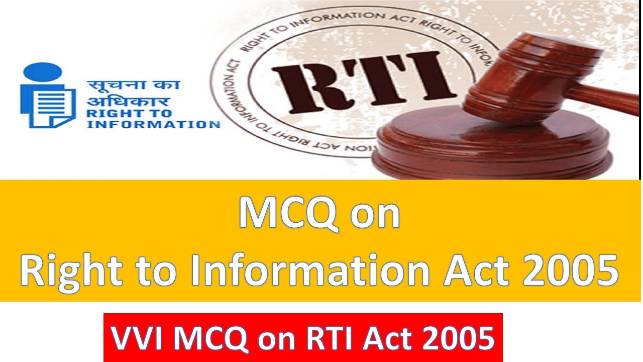 MCQ on RTI Act I RTI Act MCQ I MCQ on right to Information act 2005 I