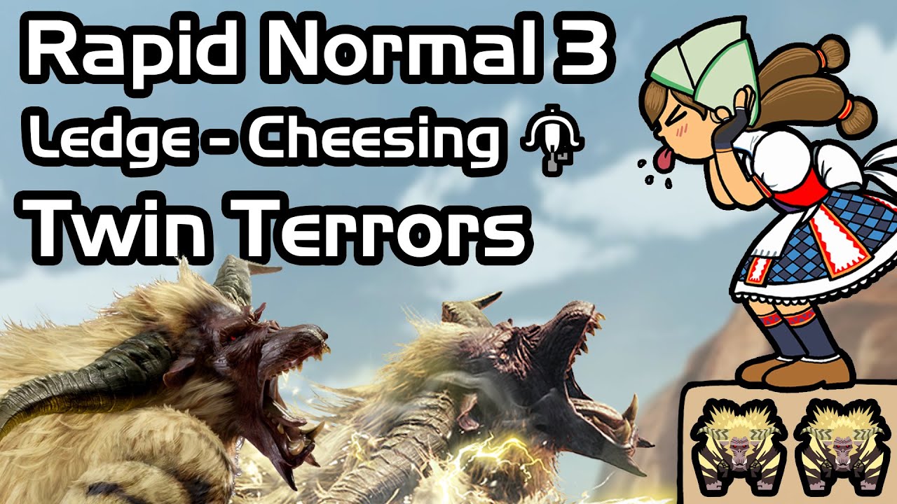 [MHFU] Ledge-Cheesing Twin Terrors (2 Furious Rajangs) with Desert Tail LBG (Rapidfire Normal 3)