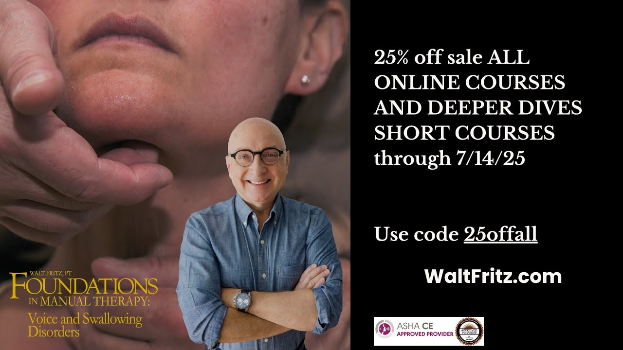 Online vs  in person education. Foundations in Manual Therapy: Voice and Swallowing Disorders.