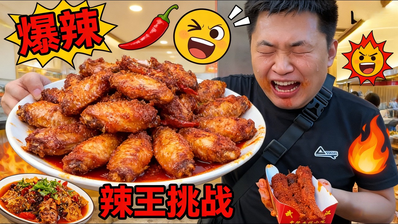 巡辣之旅～挑战武汉最辣烤翅！80万辣度直逼灵魂出窍，嘴巴在 “喷火” 却停不下来【辣王刘泳杰】