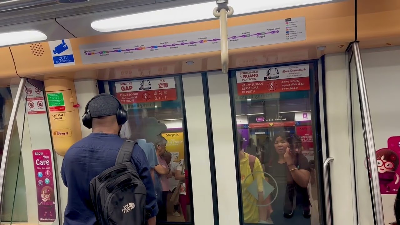SBS Transit Alstom Metropolis C751A (7043/7044): HarbourFront to Dhoby Ghaut.