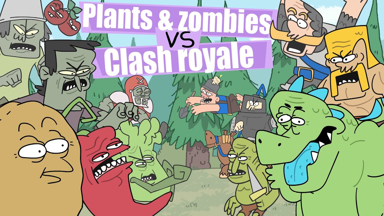Plants and Zombies VS Clash Royale (анимация)