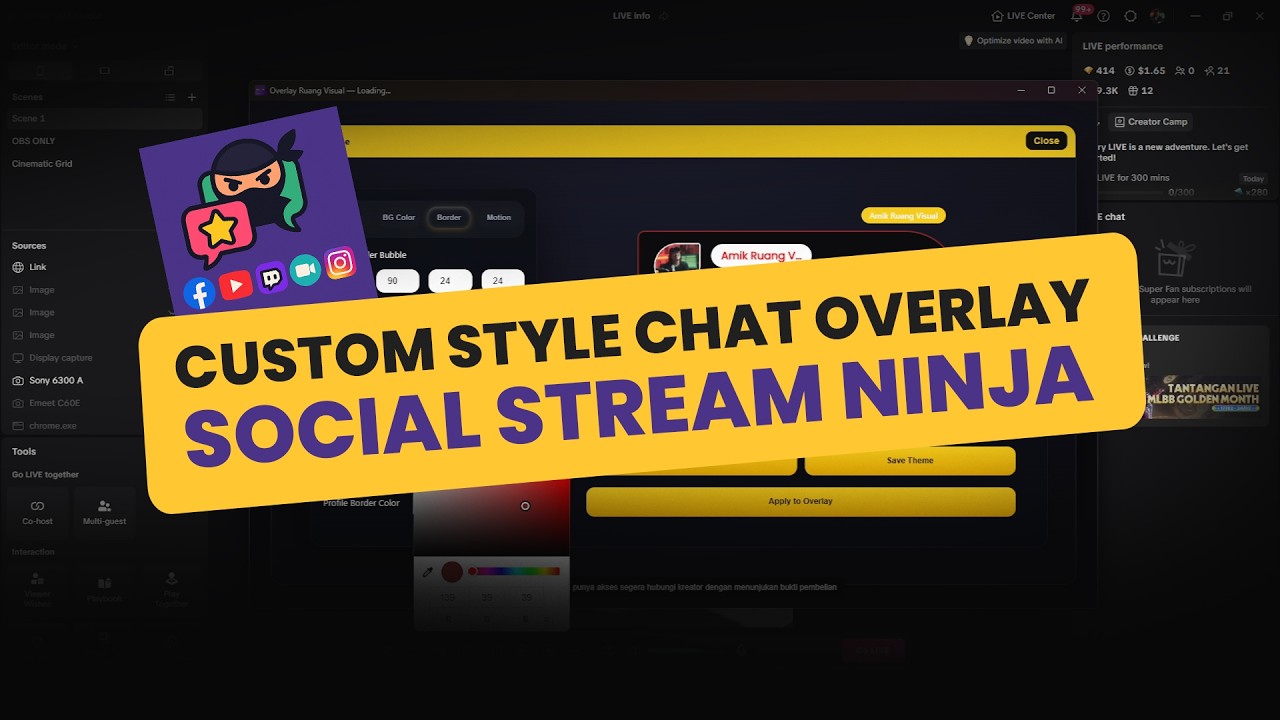 Custom Chat Overlay Social Stream Ninja #Socialstreamninja #Customchatoverlay #streaming