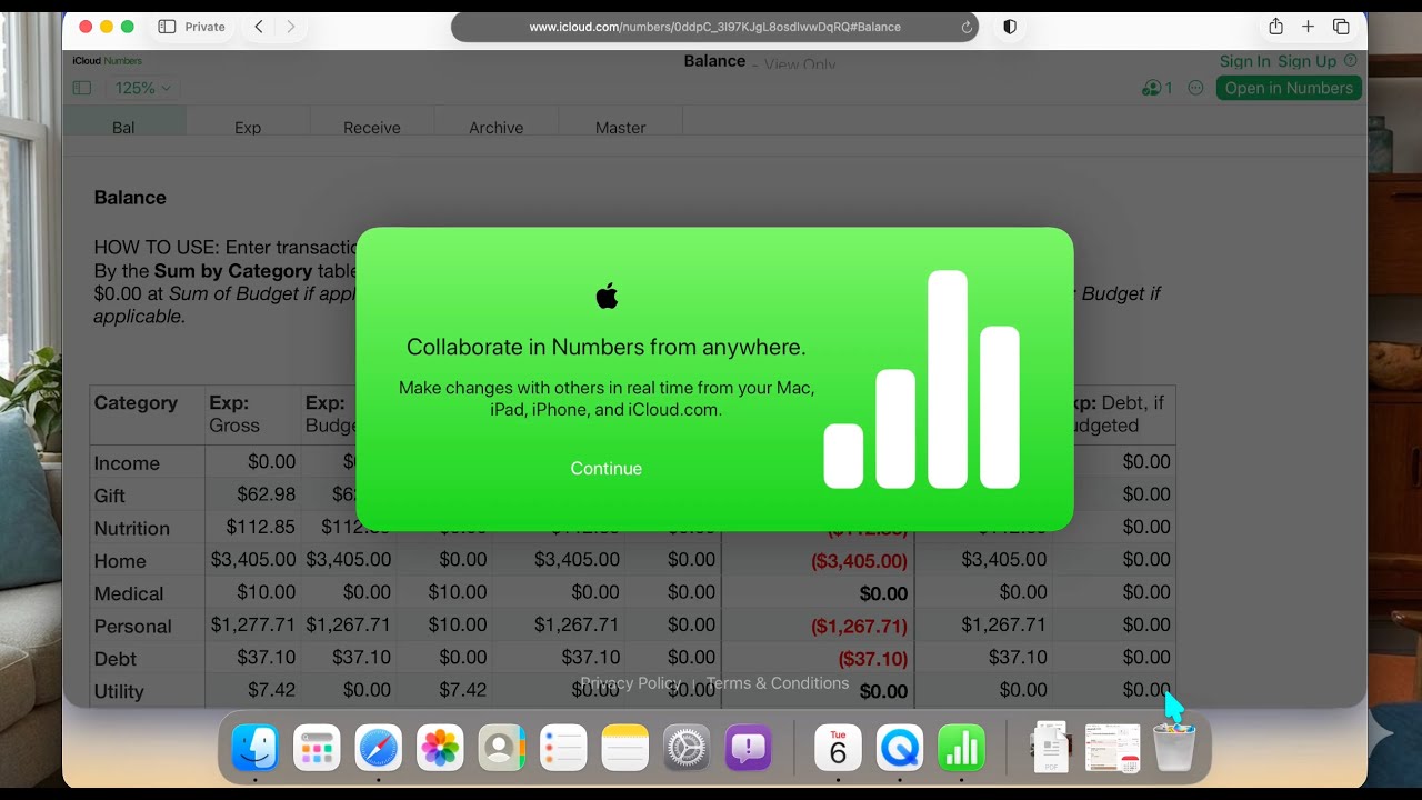 Apple Numbers Budgeting