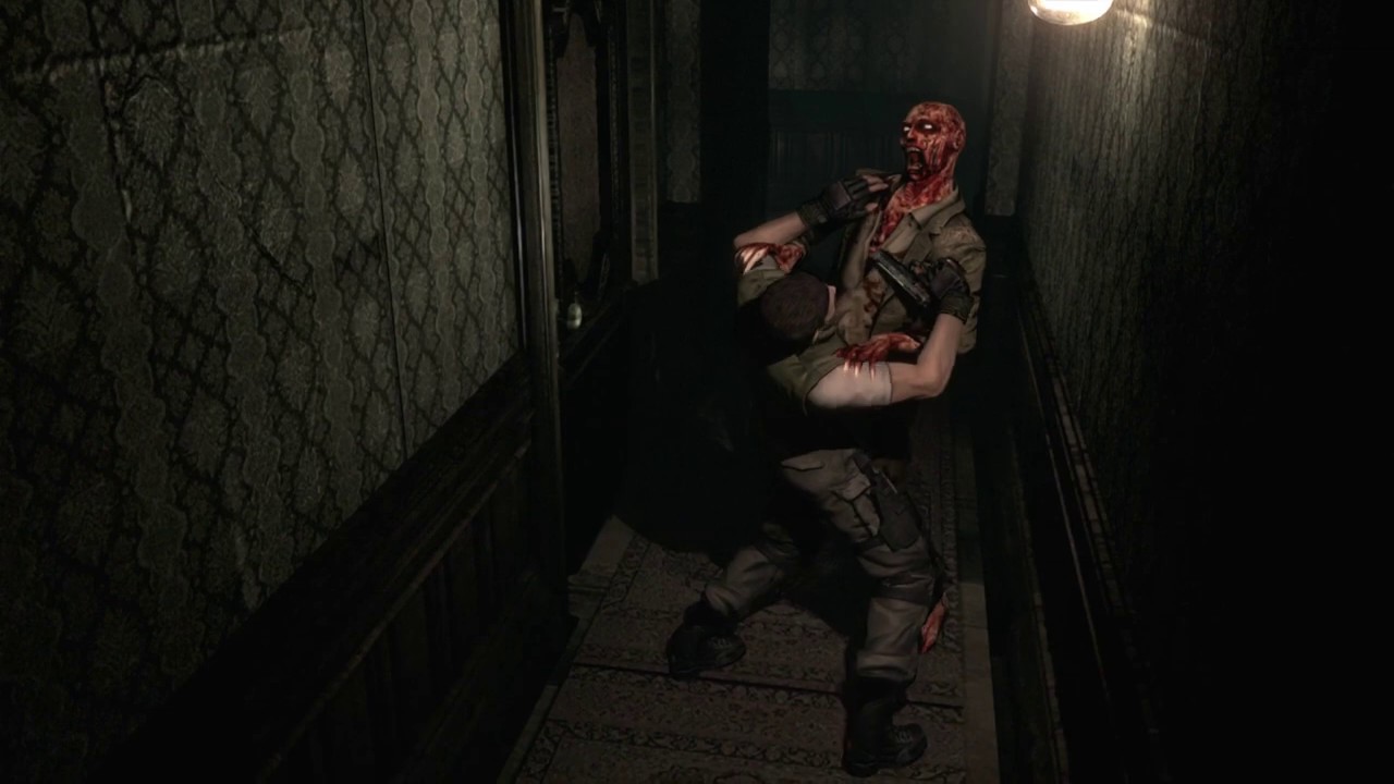 Resident Evil Remake: Crimson Head in the Hallway