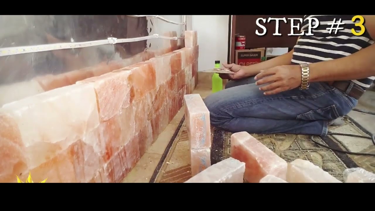 Mur en briques de sel pour Sauna